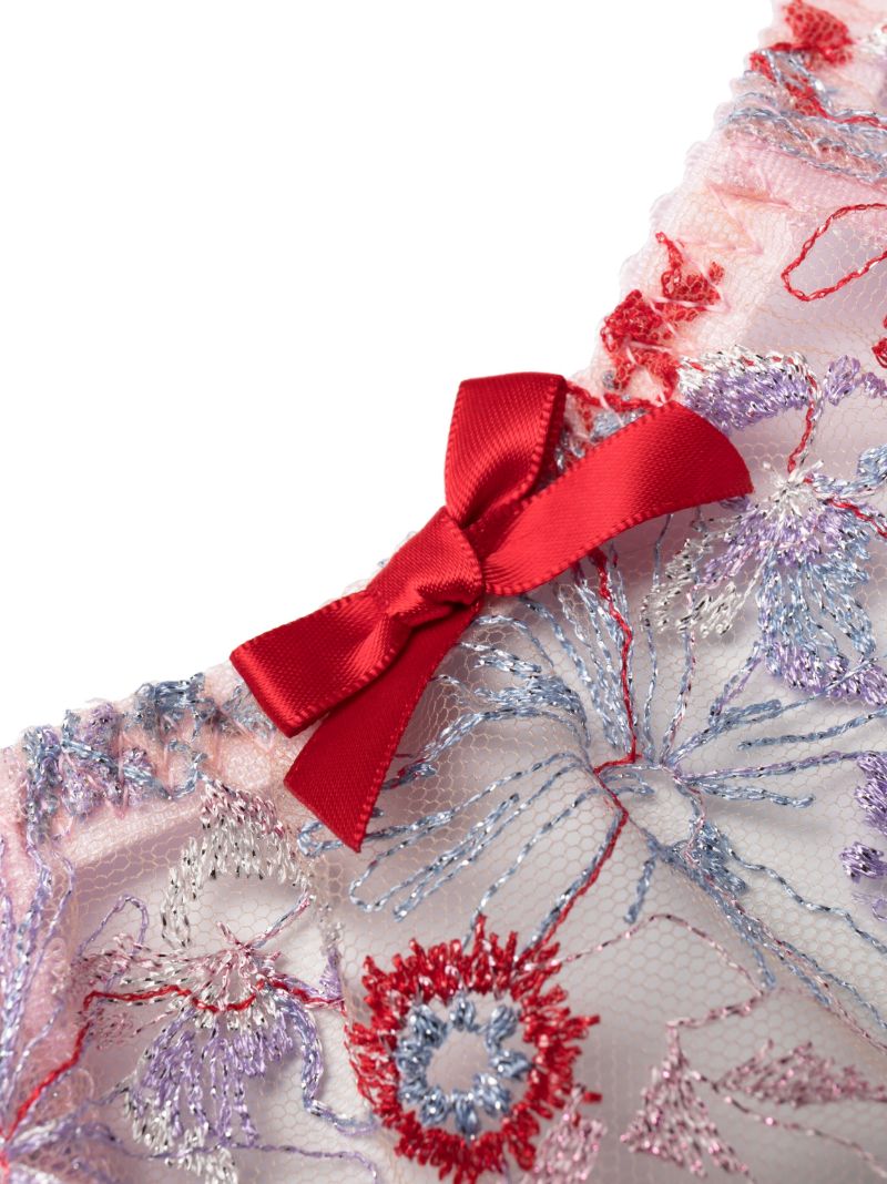 Red Zuri Lace Suspender Belt