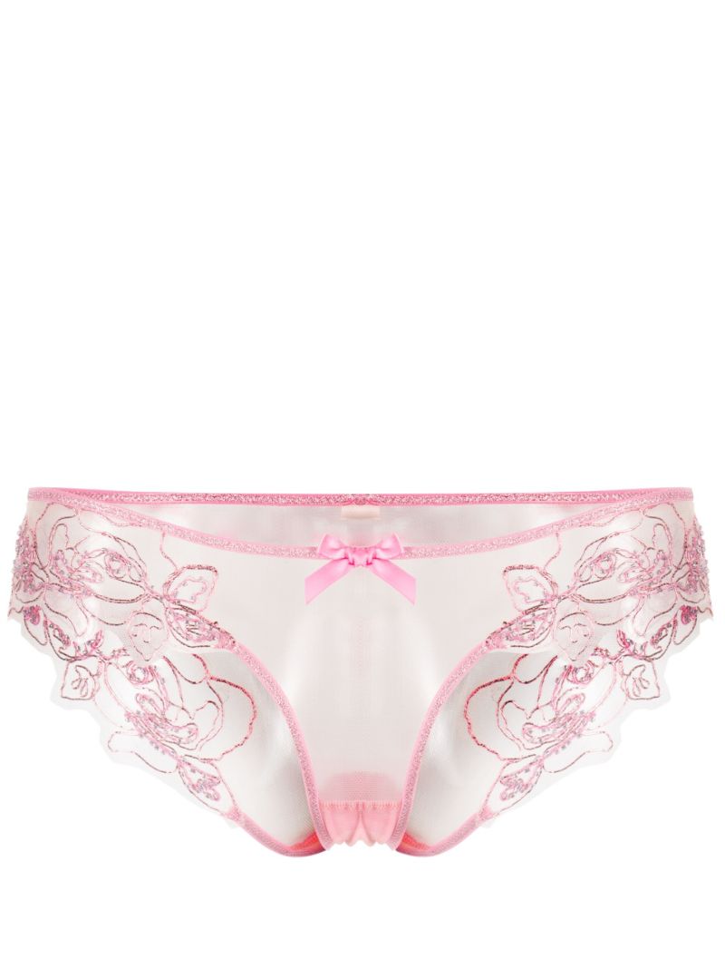 Pink Lindie Embroidered Briefs