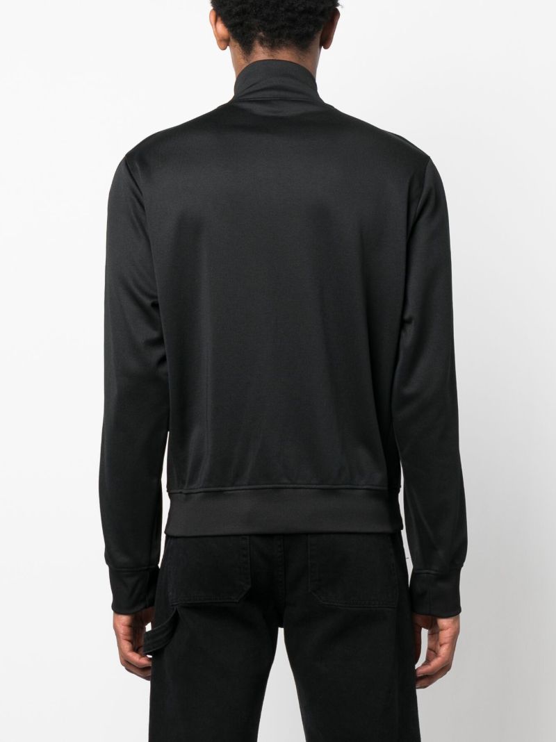Black Logo Print Zipped Sweatshirt