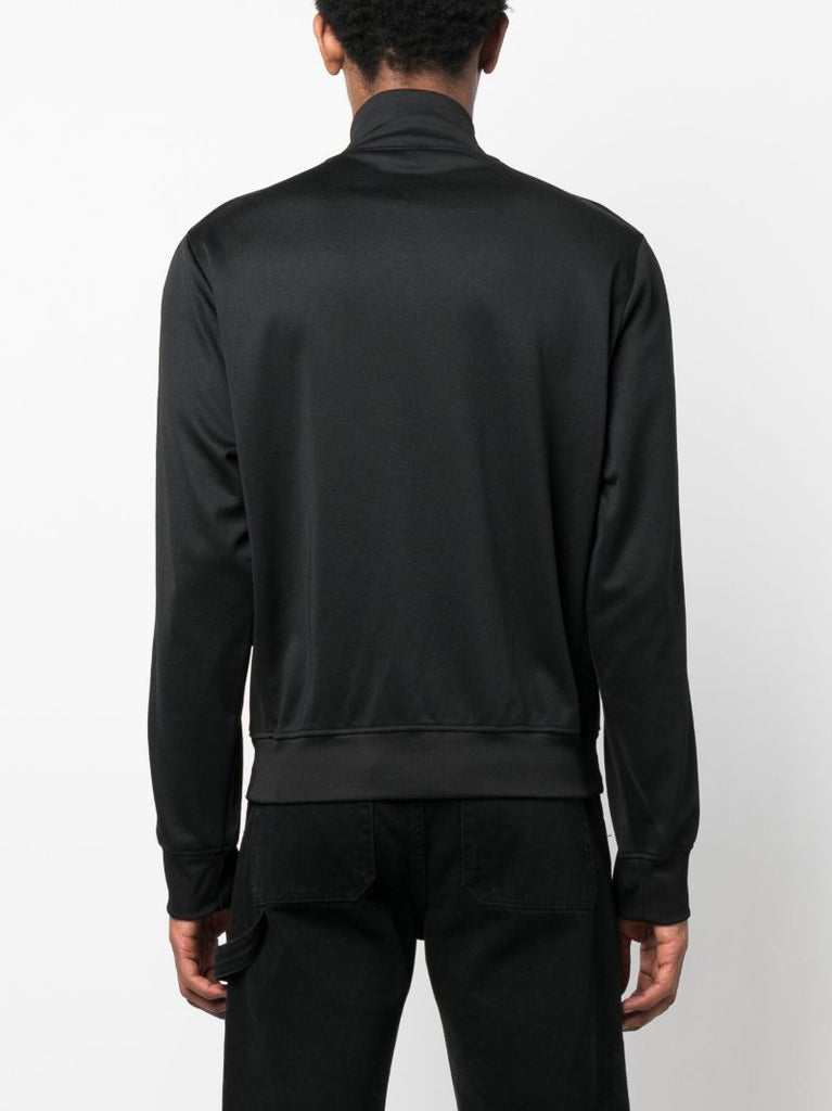 Black Logo Print Zipped Sweatshirt