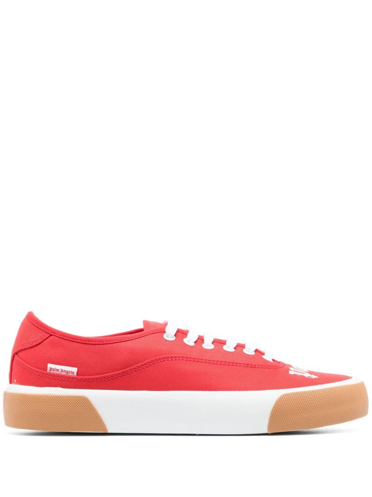 Red Logo Print Skater Sneakers