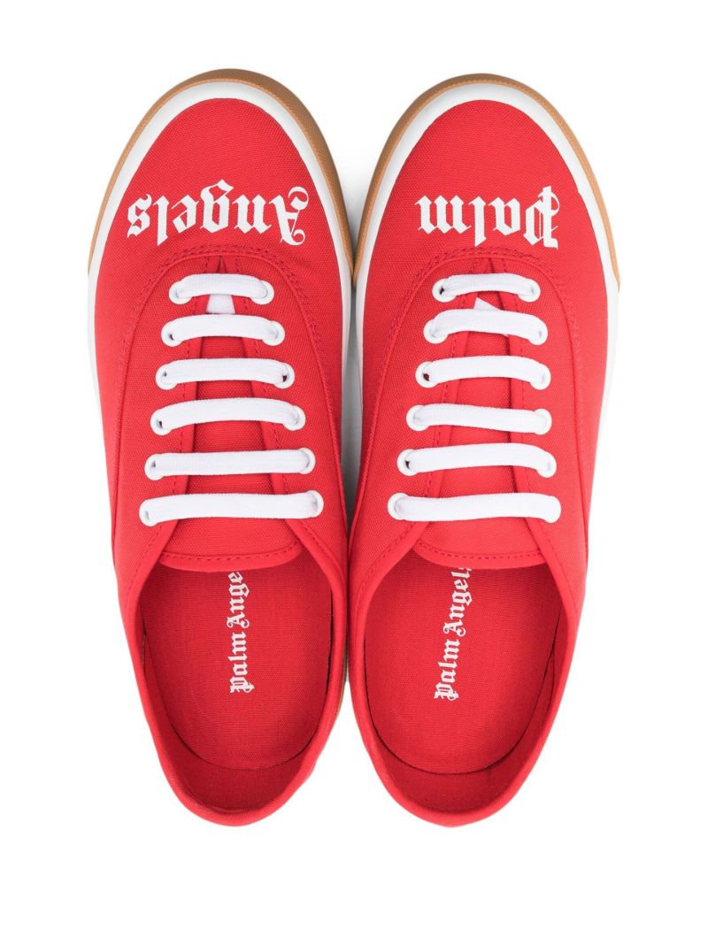 Red Logo Print Skater Sneakers