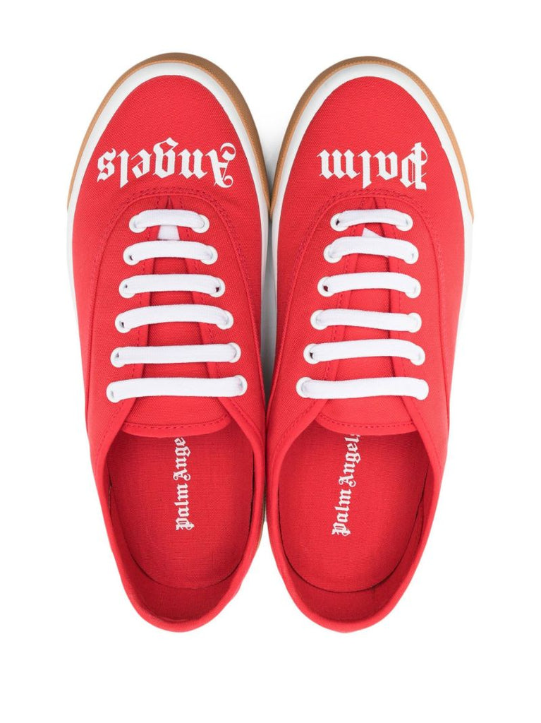 Red Logo Print Skater Sneakers
