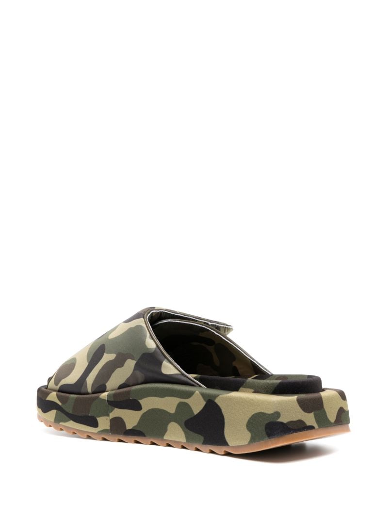 Green Camouflage Print Platform Sandals