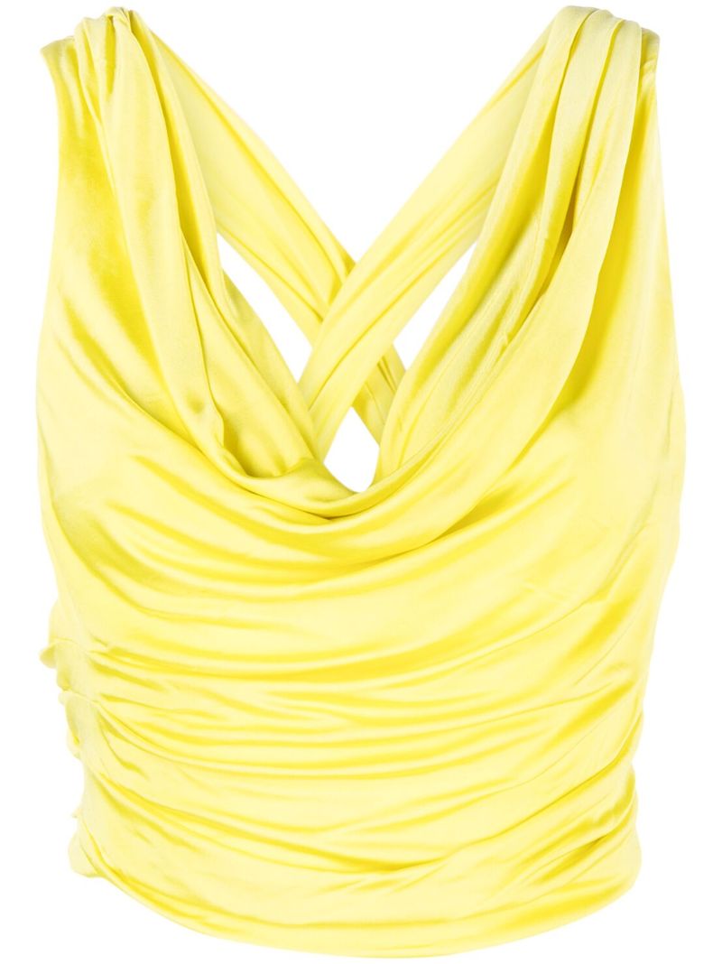 Yellow Juara Gathered Top
