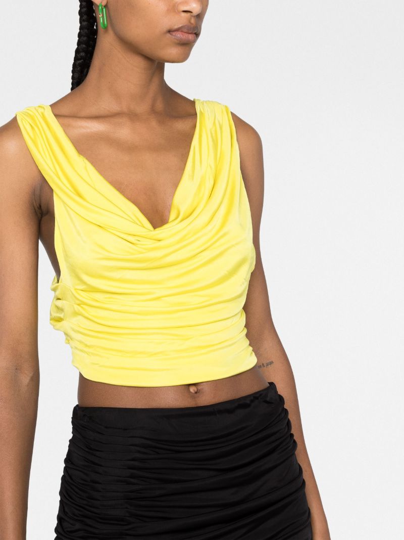 Yellow Juara Gathered Top