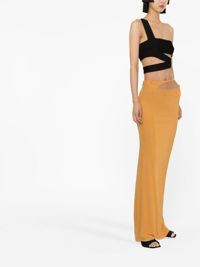 Black Vinas One-shoulder Cut-out Top