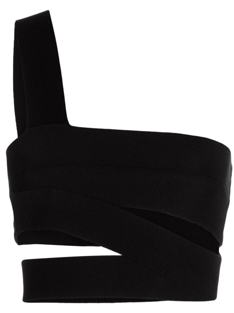 Black Vinas One-shoulder Cut-out Top