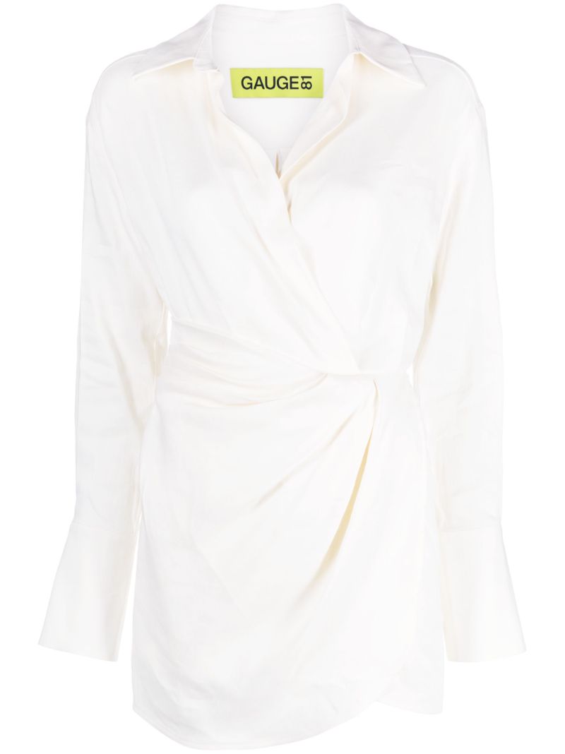 White Puno Wrap Mini Dress