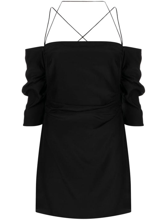 Black Samaca Silk Mini Dress