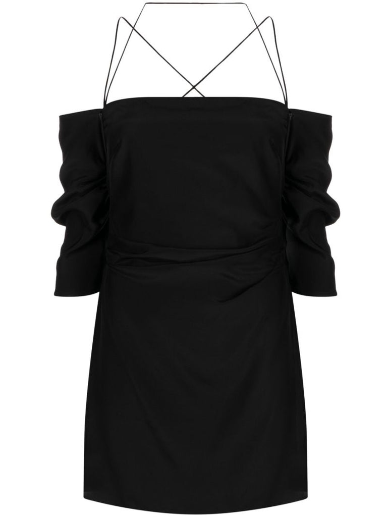 Black Samaca Silk Mini Dress