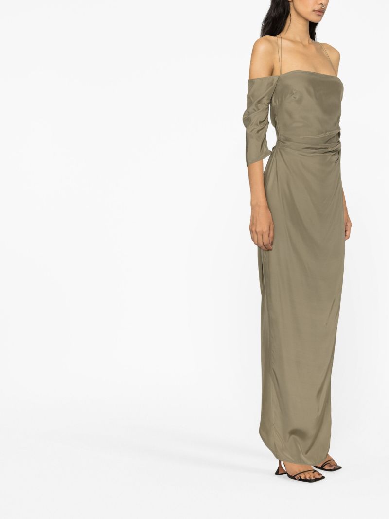Green Samaca Silk Maxi Dress