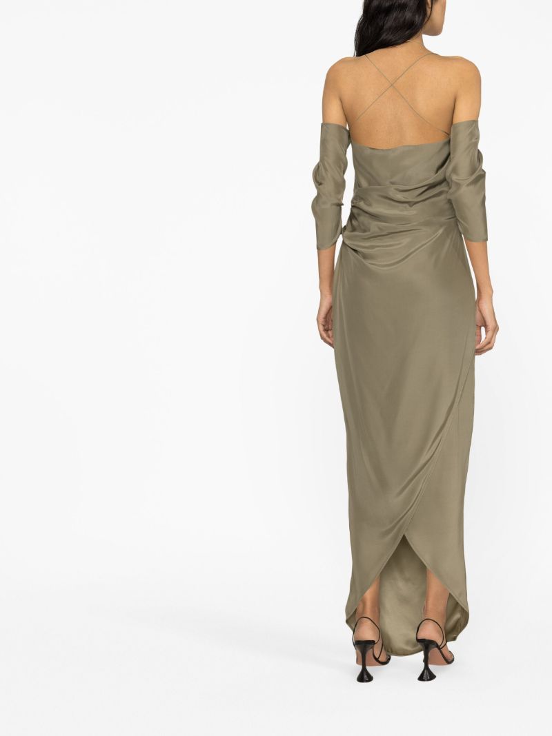 Green Samaca Silk Maxi Dress