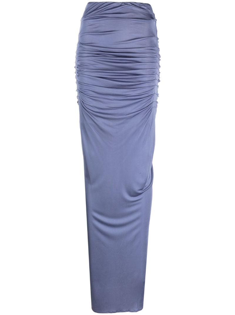 Blue Belem Ruched Maxi Skirt