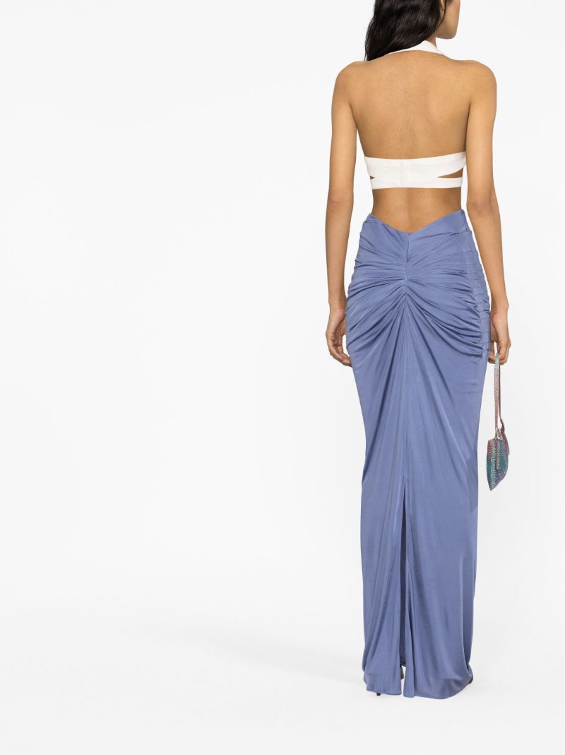 Blue Belem Ruched Maxi Skirt