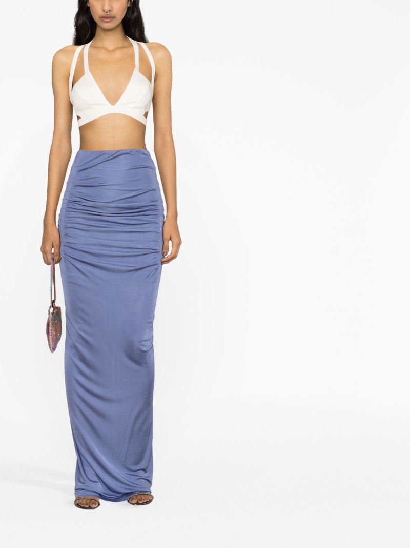 Blue Belem Ruched Maxi Skirt