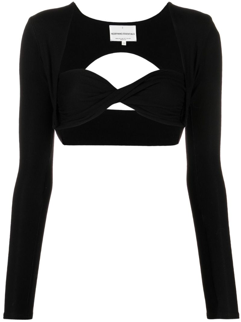 Black Cut-out Crop Top