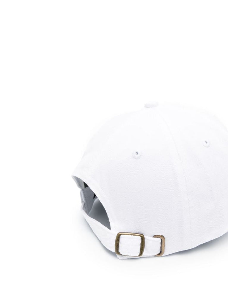 White Embroidered Logo Baseball Hat