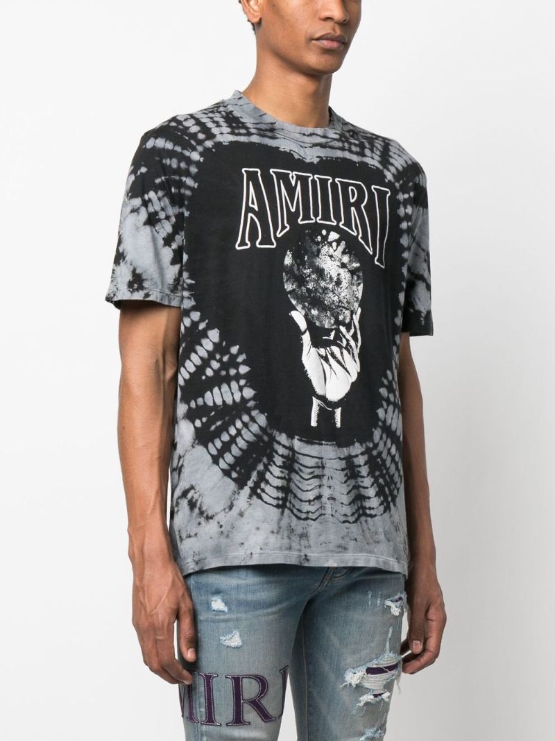 Black Logo Print Tie-dye T-shirt