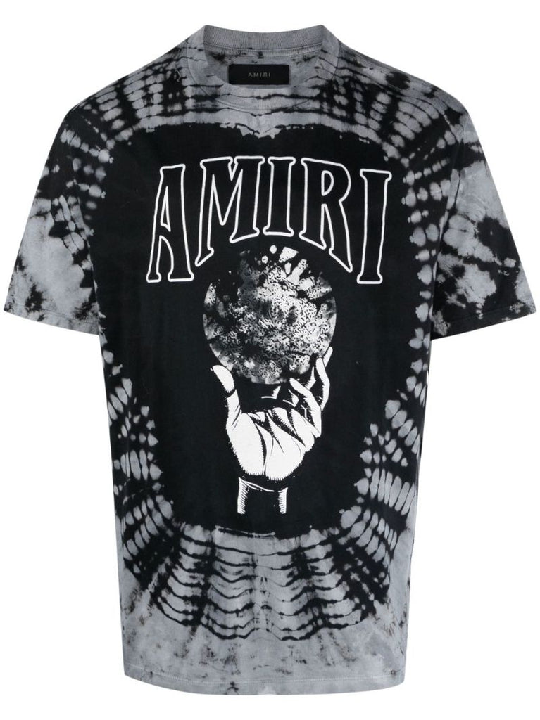 Black Logo Print Tie-dye T-shirt