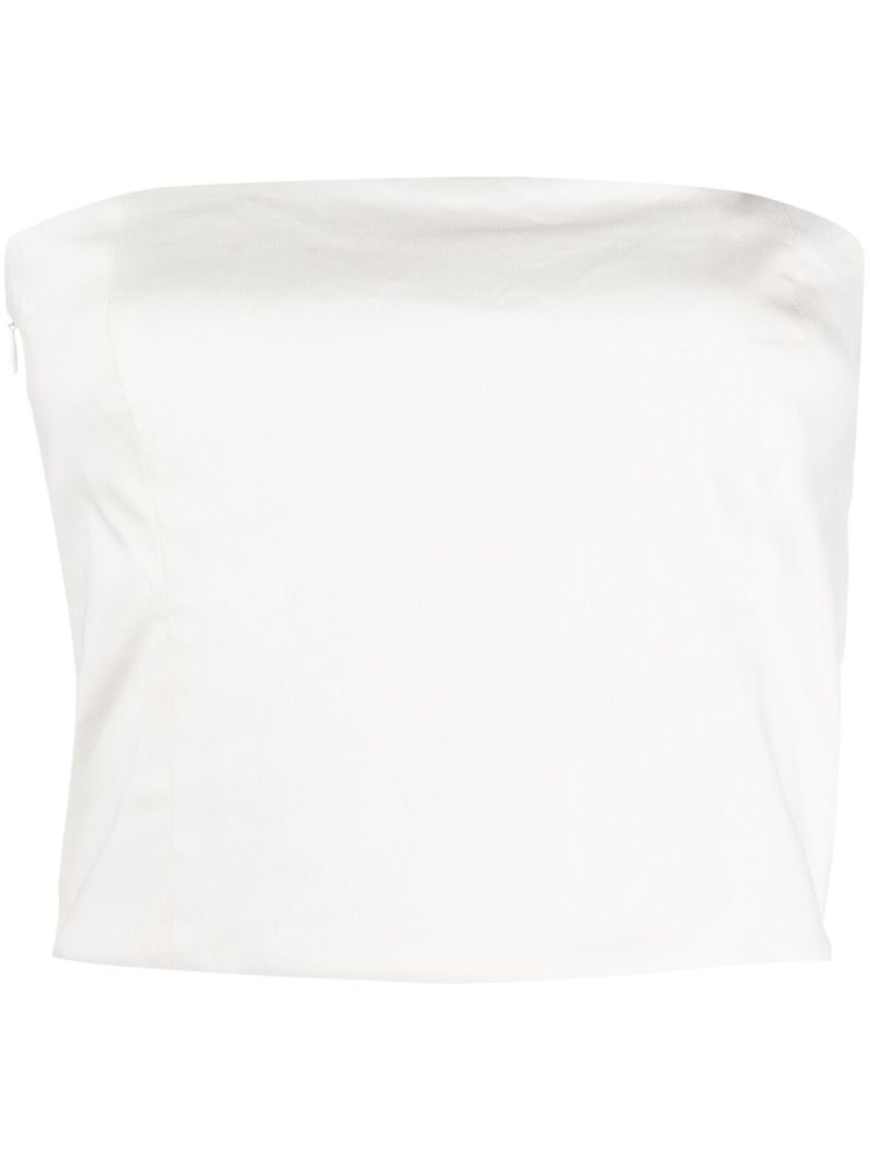 Neutral Lica Linen Crop Top