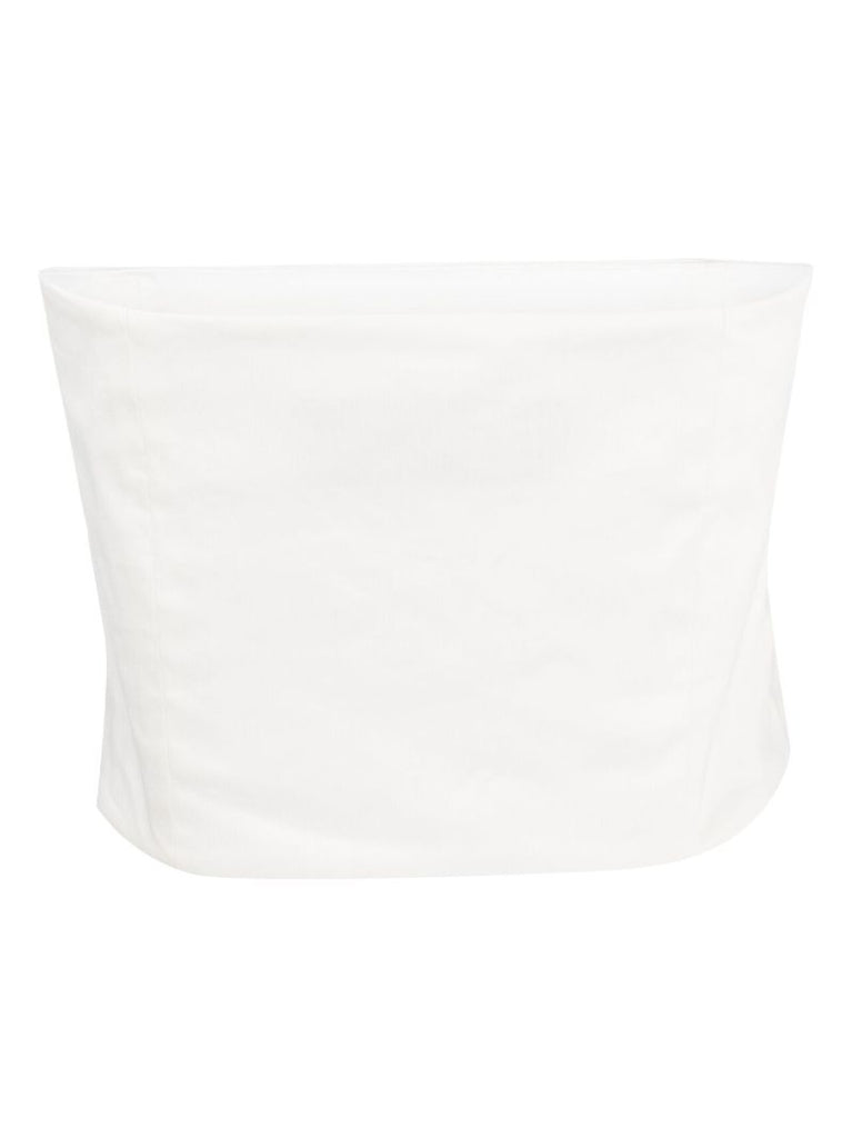 Neutral Lica Linen Crop Top