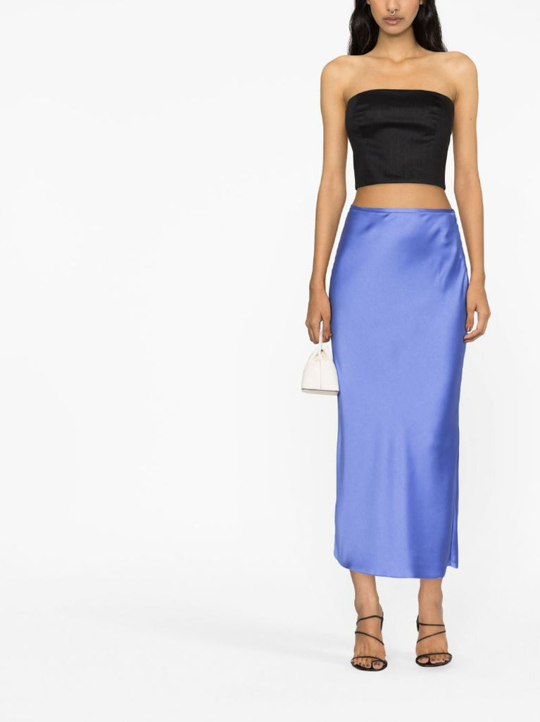 Black Lica Linen Strapless Top