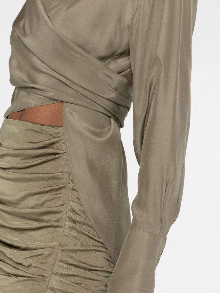 Green Sabinas Silk Shirt