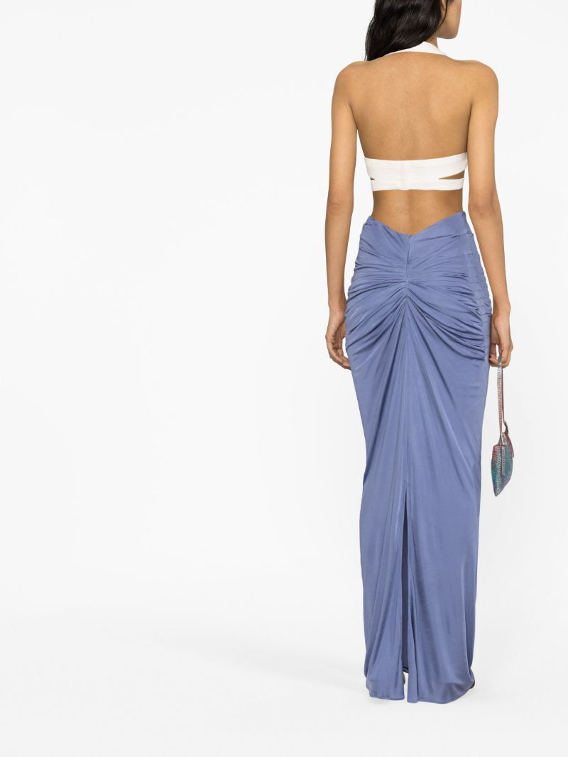 White Medevi Linen Cropped Top