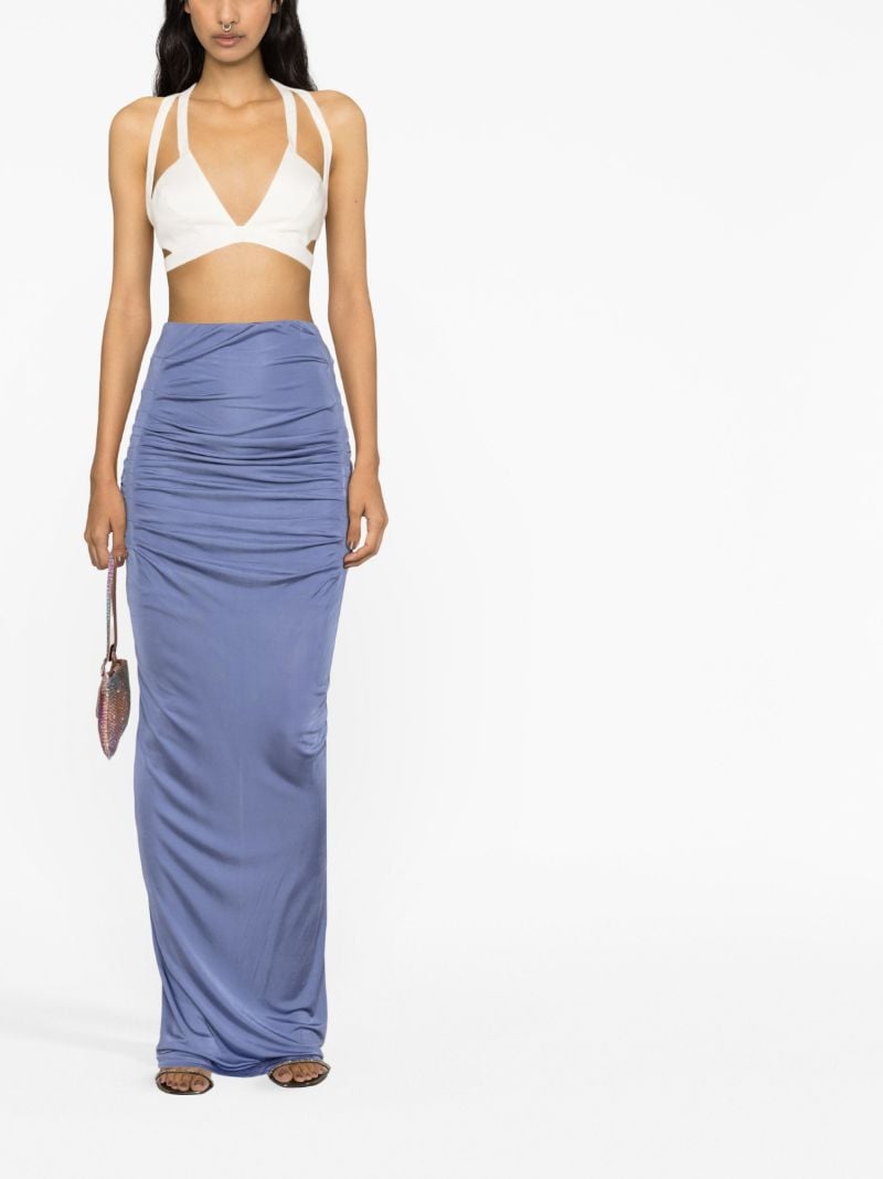 White Medevi Linen Cropped Top