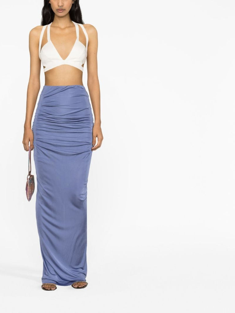 White Medevi Linen Cropped Top