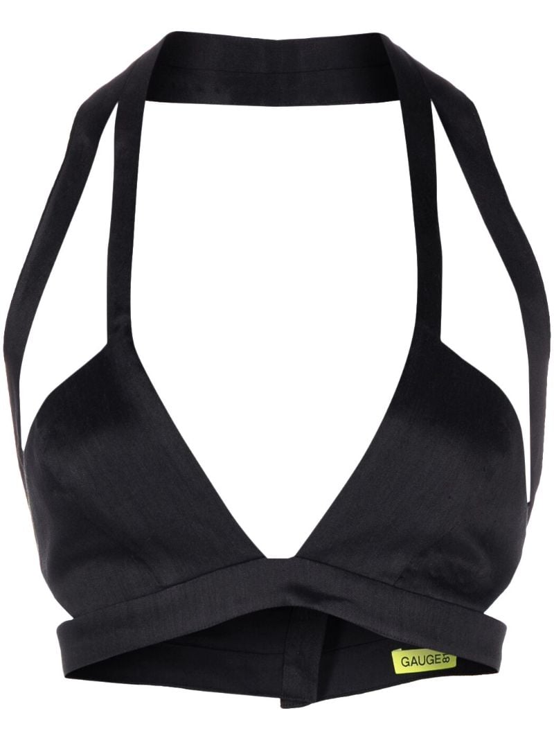Black Medevi V-neck Crop Top