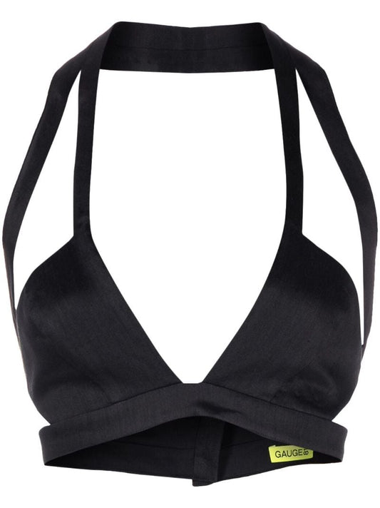 Black Medevi V-neck Crop Top
