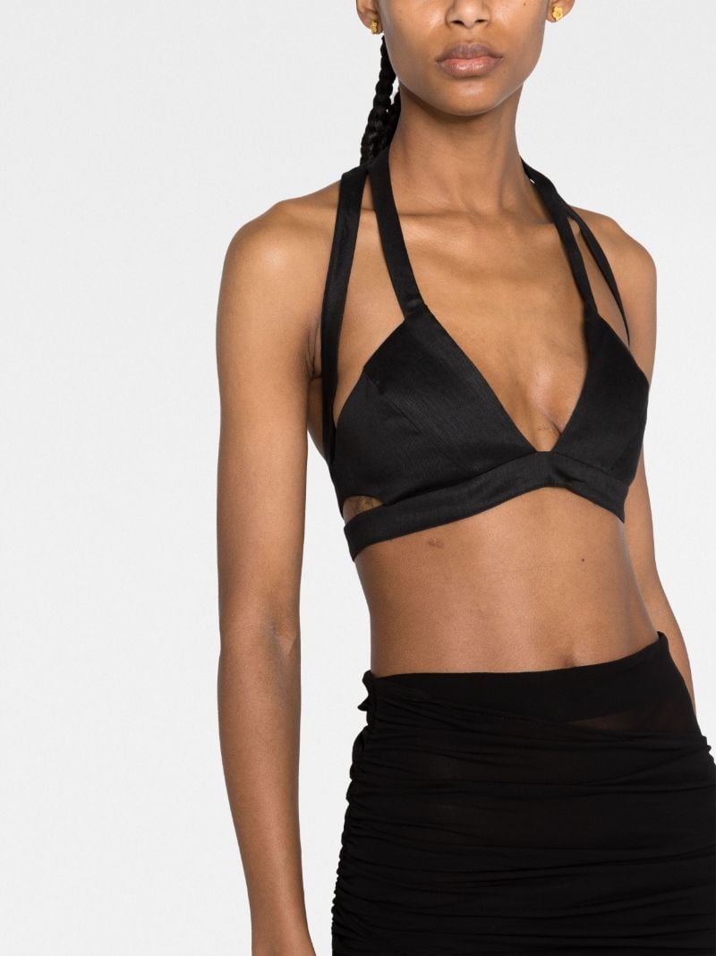 Black Medevi V-neck Crop Top