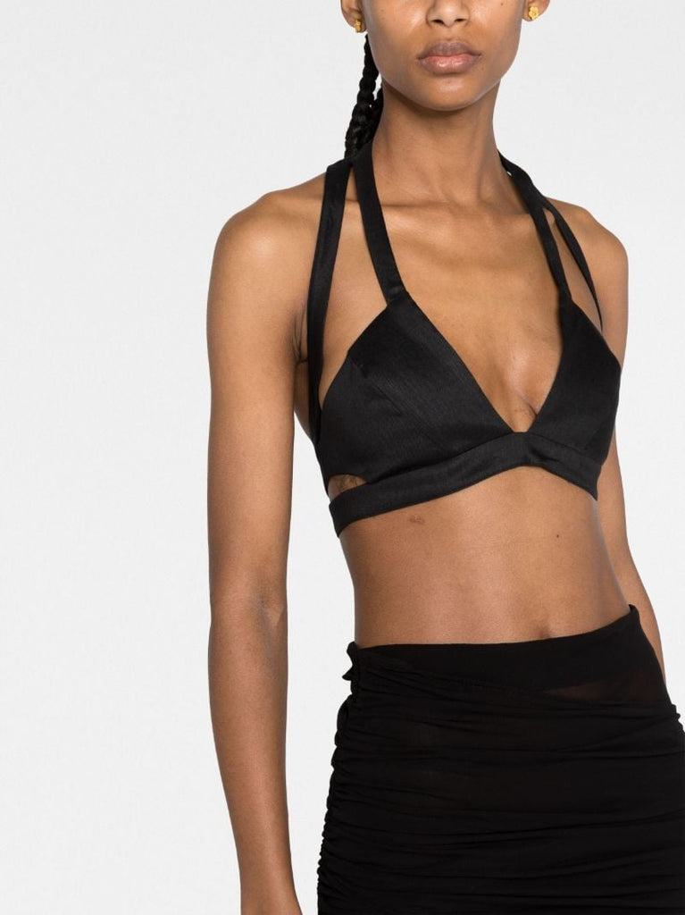Black Medevi V-neck Crop Top