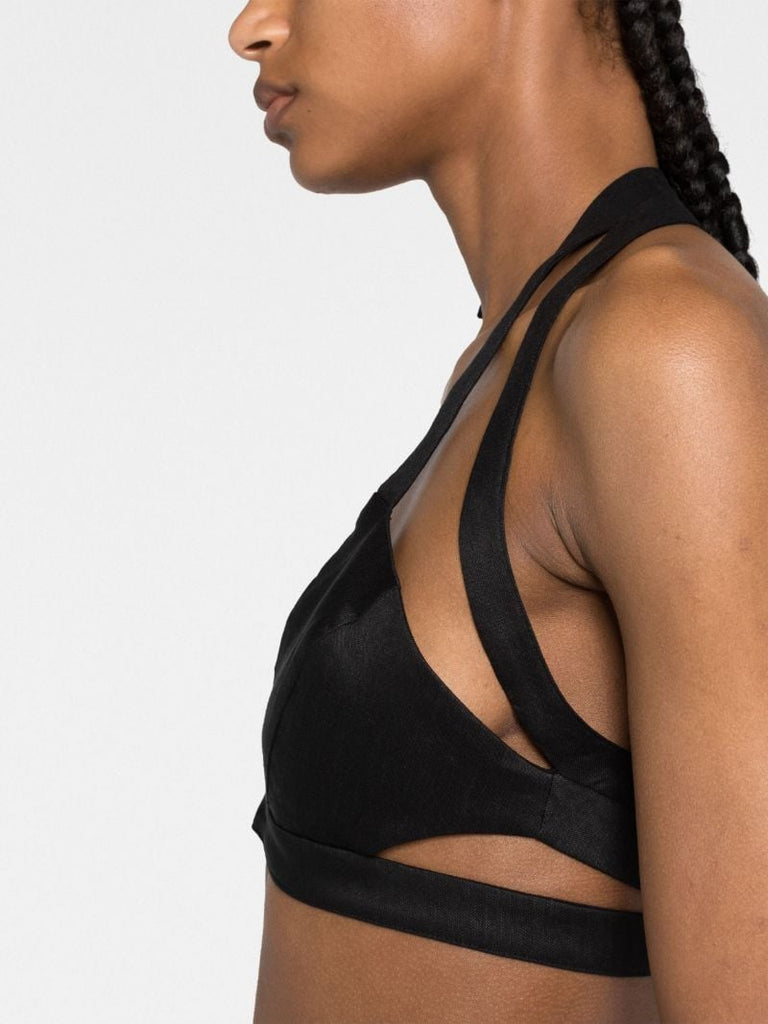 Black Medevi V-neck Crop Top