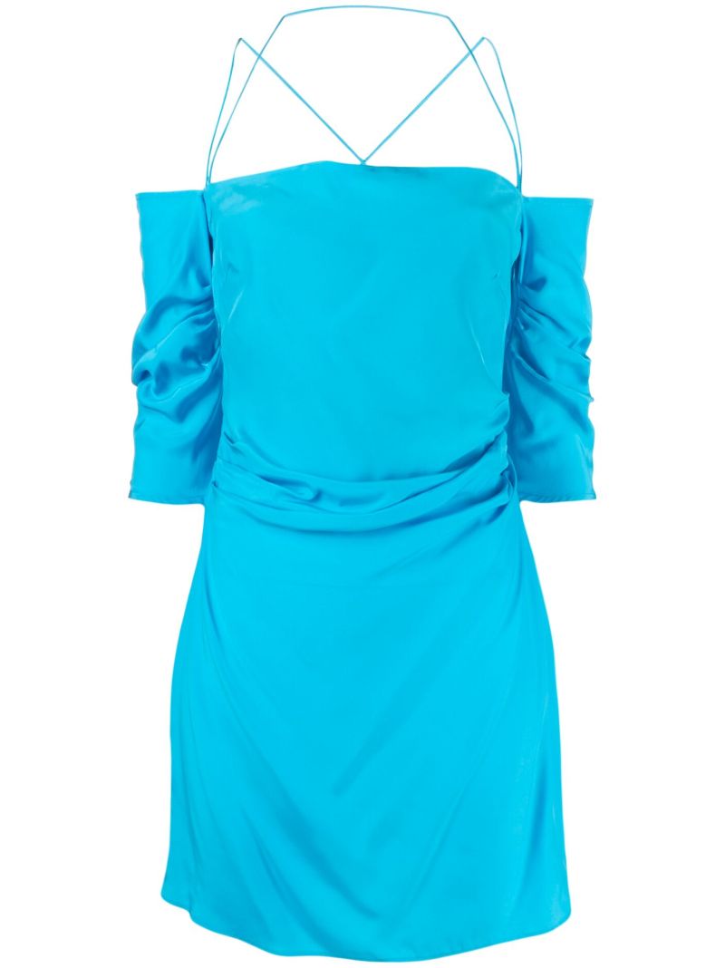 Blue Samaca Silk Mini Dress
