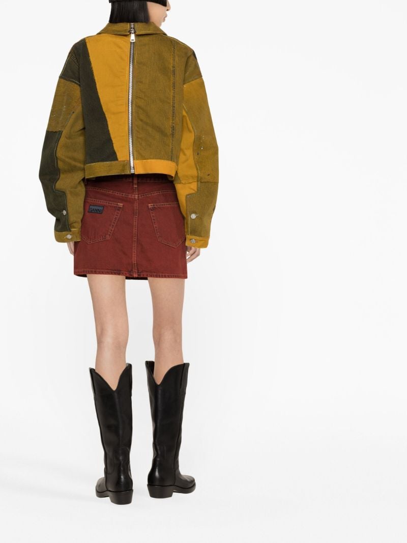 Yellow Panelled Cropped Jacket
