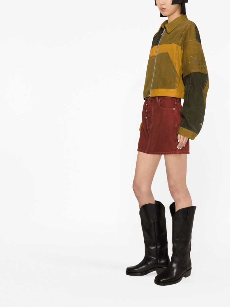 Yellow Panelled Cropped Jacket