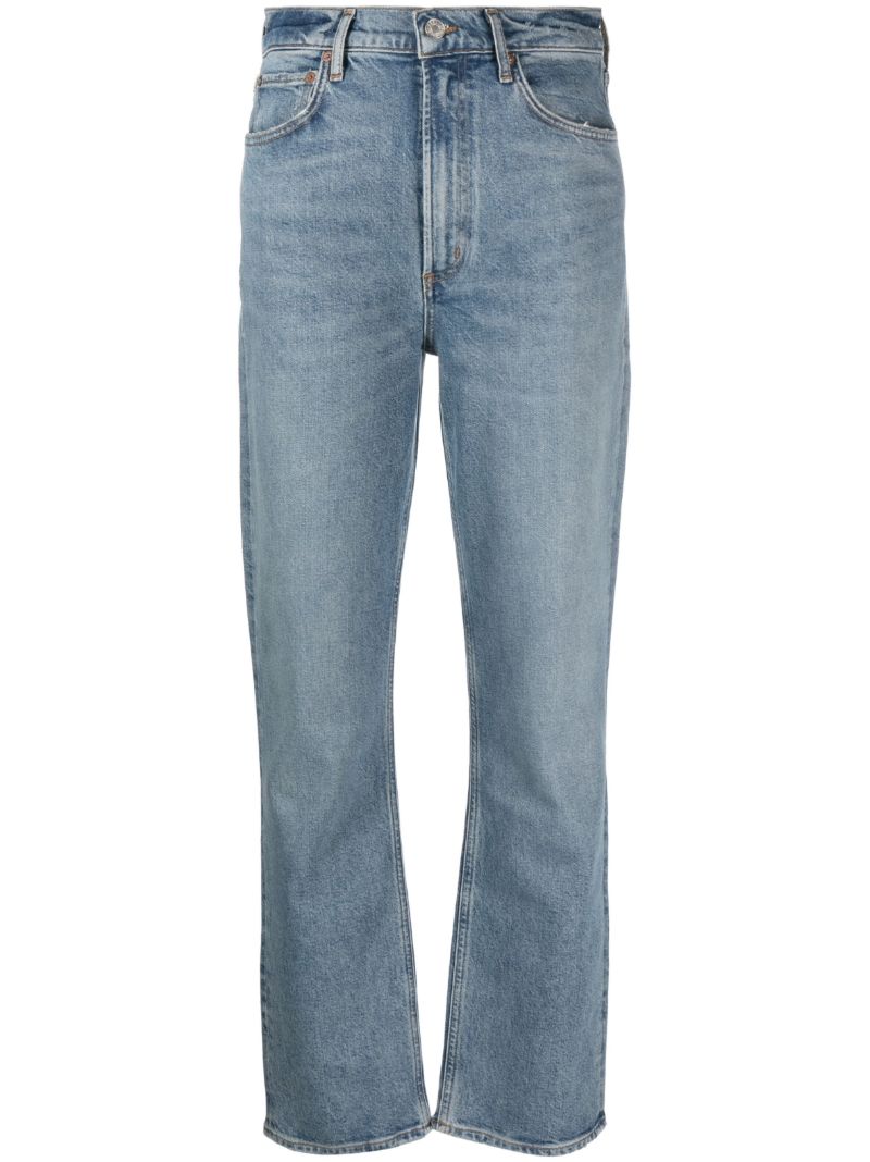 Blue High-rise Stovepipe Jeans