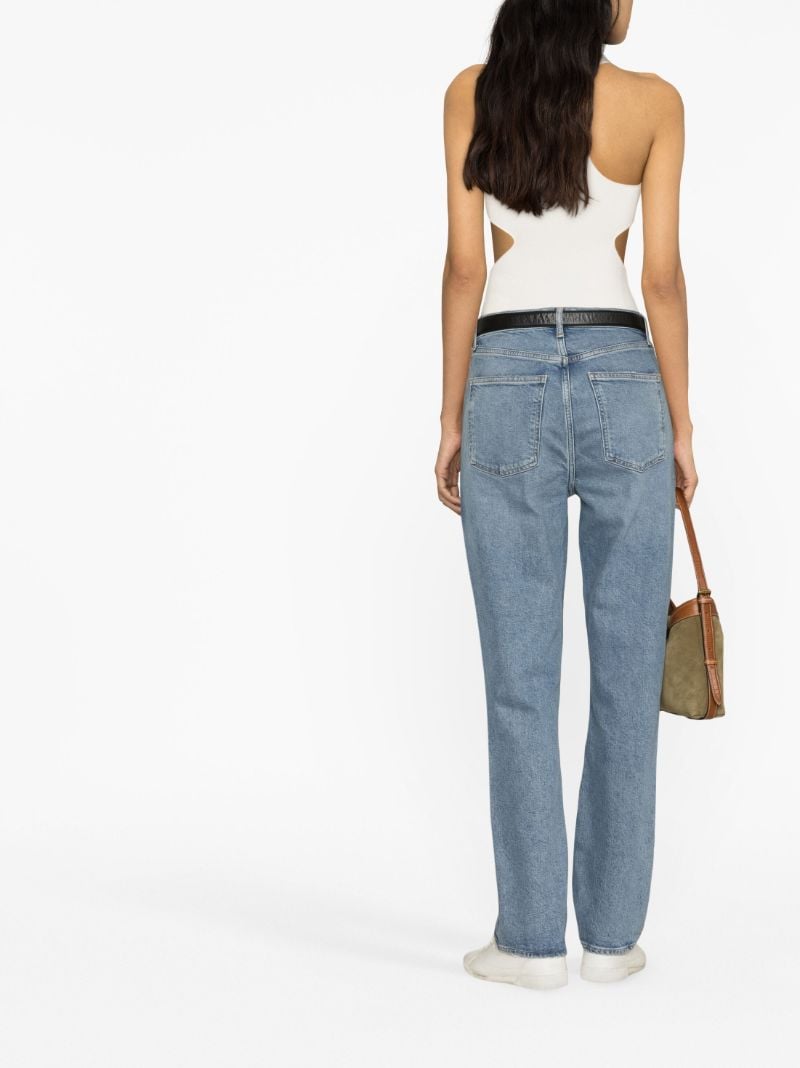 Blue High-rise Stovepipe Jeans