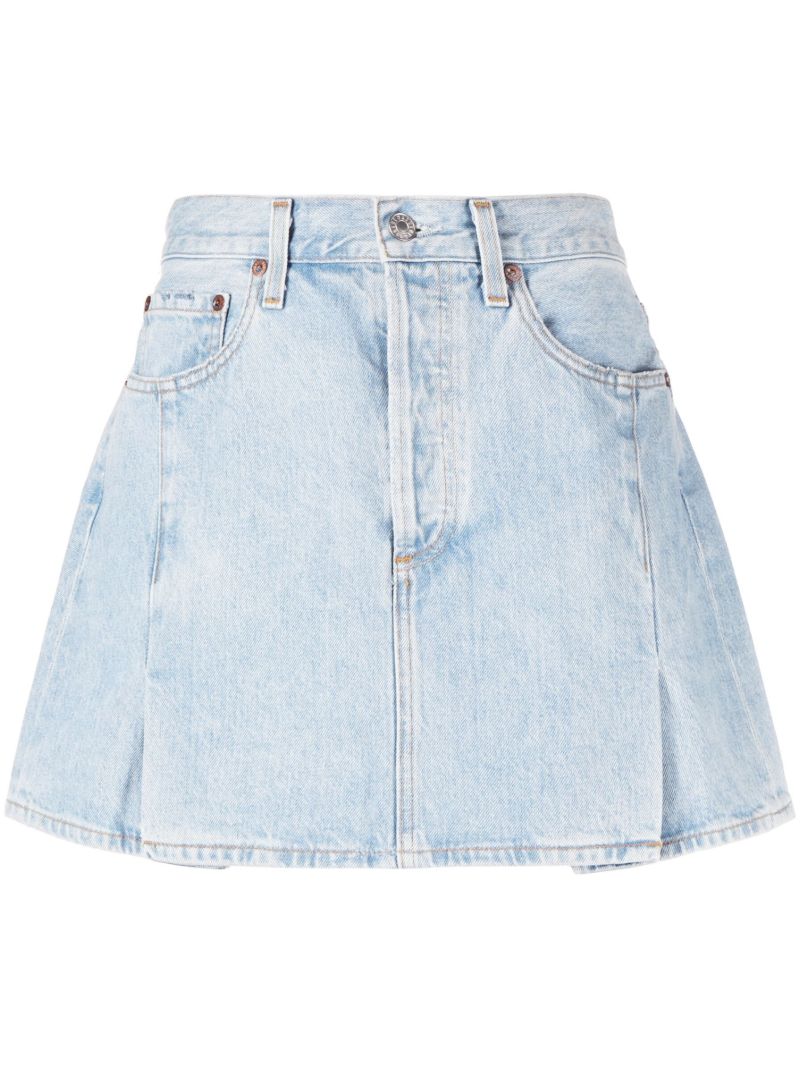 Blue Slide Organic Cotton Denim Mini Skirt