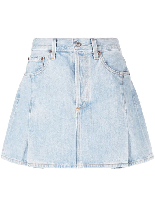 Blue Slide Organic Cotton Denim Mini Skirt