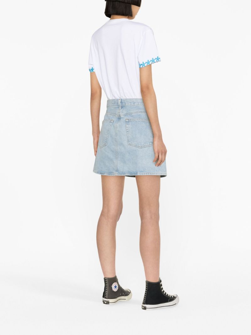 Blue Slide Organic Cotton Denim Mini Skirt