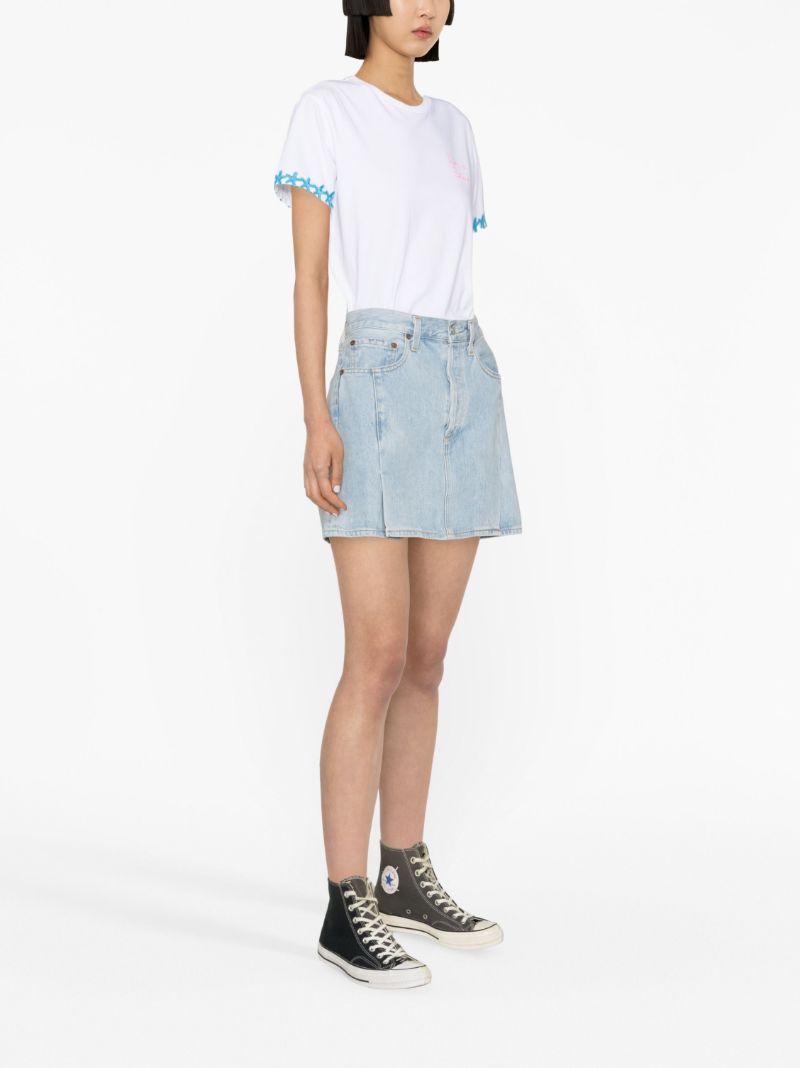 Blue Slide Organic Cotton Denim Mini Skirt
