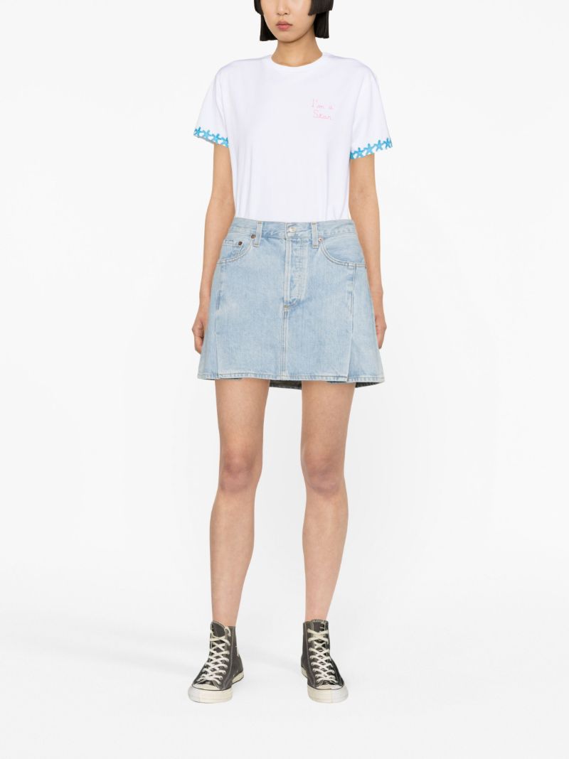 Blue Slide Organic Cotton Denim Mini Skirt