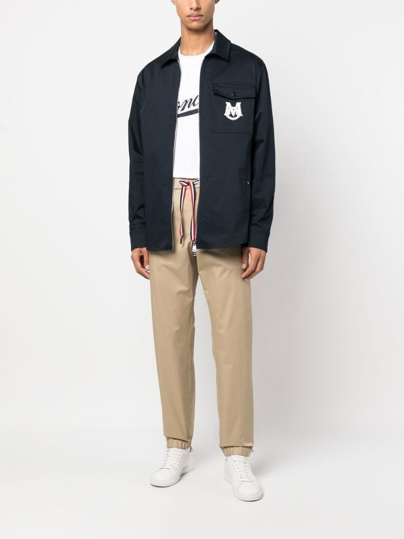 Blue Embroidered Logo Shirt Jacket