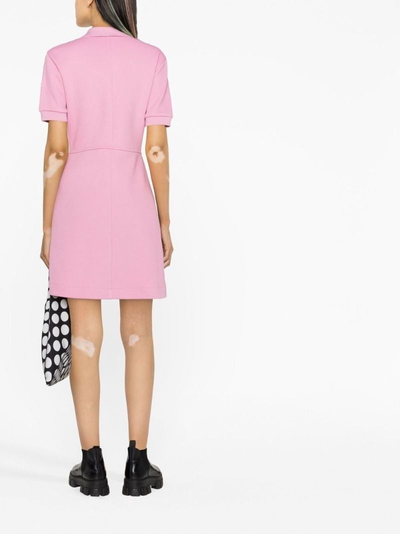 Pink Front Slit Zipped Mini Dress