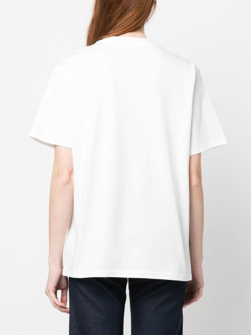 White Logo Print Cotton T-shirt