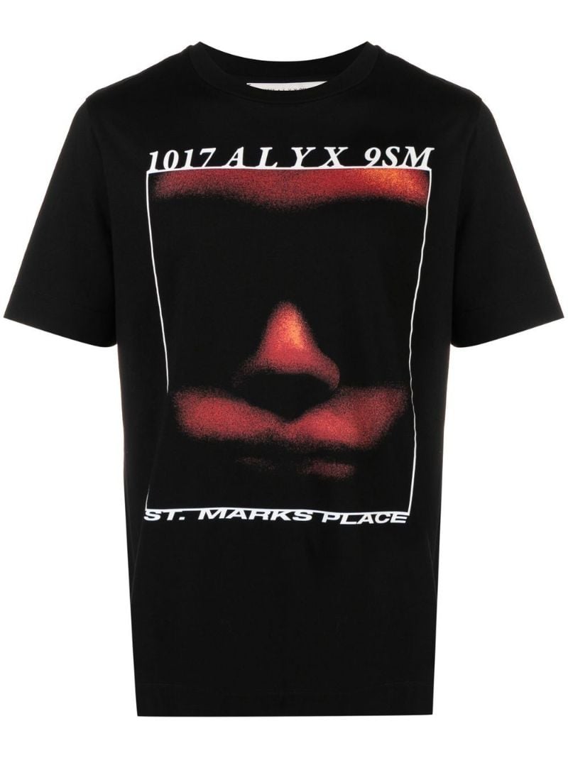 Black Icon Face Print T-shirt